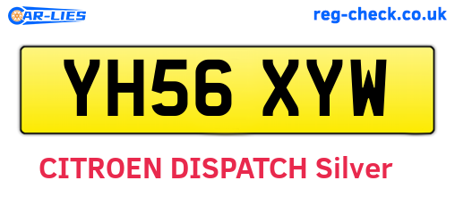 YH56XYW are the vehicle registration plates.