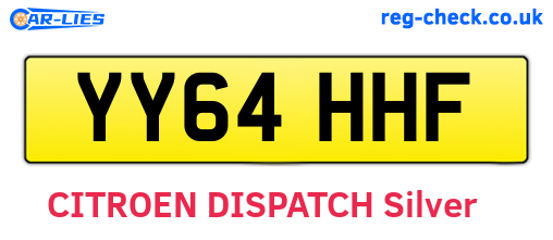 YY64HHF are the vehicle registration plates.