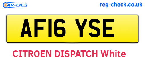 AF16YSE are the vehicle registration plates.