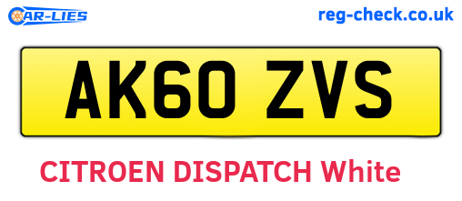 AK60ZVS are the vehicle registration plates.