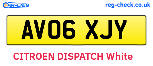 AV06XJY are the vehicle registration plates.