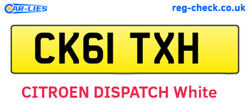 CK61TXH are the vehicle registration plates.