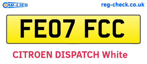 FE07FCC are the vehicle registration plates.