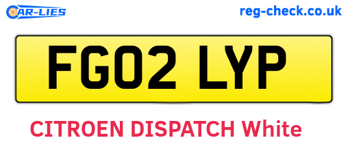 FG02LYP are the vehicle registration plates.