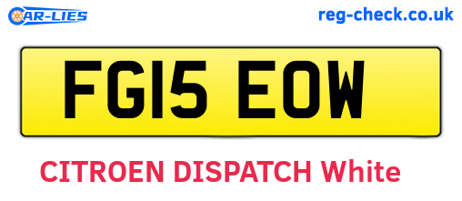 FG15EOW are the vehicle registration plates.