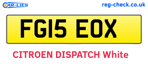 FG15EOX are the vehicle registration plates.