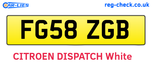 FG58ZGB are the vehicle registration plates.