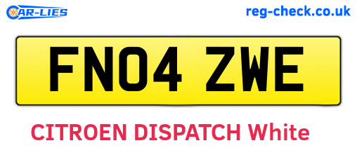FN04ZWE are the vehicle registration plates.