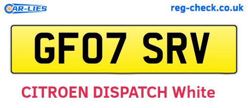 GF07SRV are the vehicle registration plates.