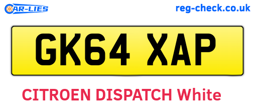 GK64XAP are the vehicle registration plates.