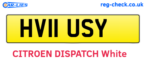 HV11USY are the vehicle registration plates.