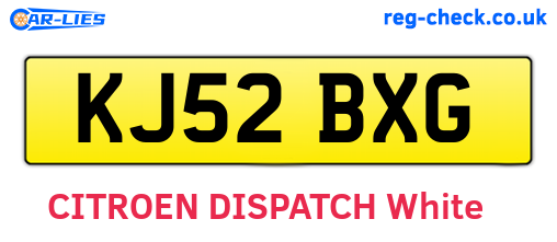 KJ52BXG are the vehicle registration plates.