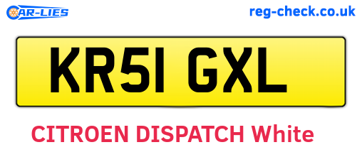 KR51GXL are the vehicle registration plates.