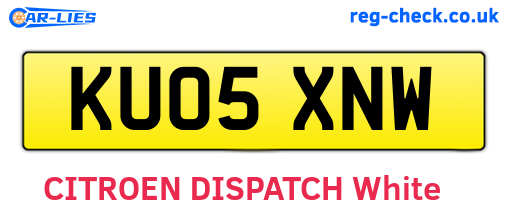 KU05XNW are the vehicle registration plates.