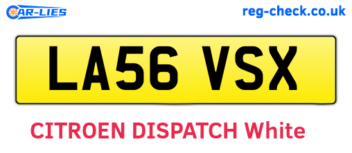 LA56VSX are the vehicle registration plates.