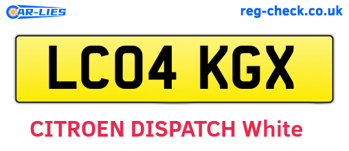 LC04KGX are the vehicle registration plates.