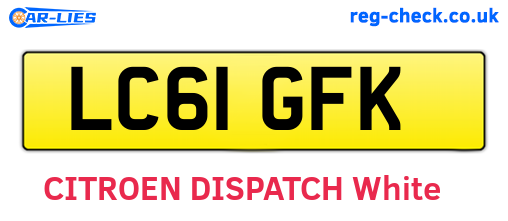 LC61GFK are the vehicle registration plates.