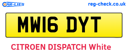 MW16DYT are the vehicle registration plates.