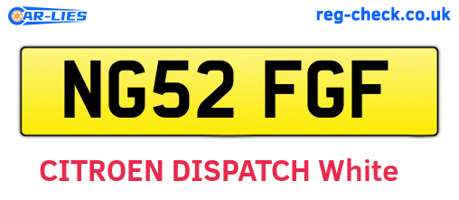 NG52FGF are the vehicle registration plates.