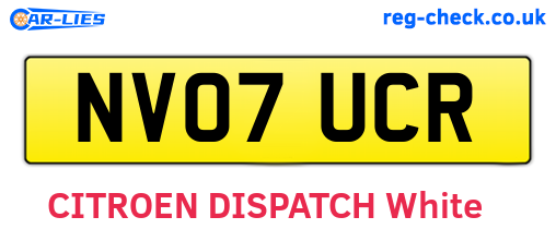 NV07UCR are the vehicle registration plates.