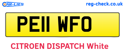 PE11WFO are the vehicle registration plates.