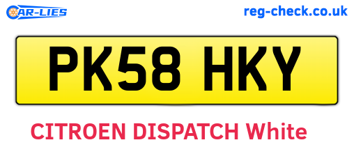 PK58HKY are the vehicle registration plates.