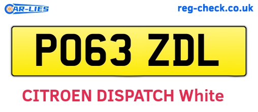 PO63ZDL are the vehicle registration plates.