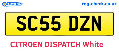 SC55DZN are the vehicle registration plates.