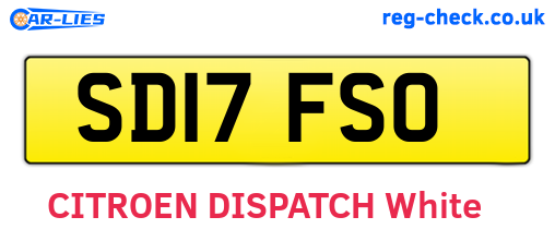 SD17FSO are the vehicle registration plates.