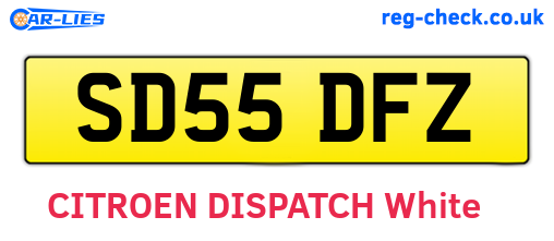 SD55DFZ are the vehicle registration plates.