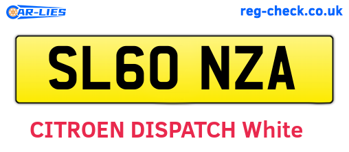 SL60NZA are the vehicle registration plates.