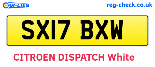 SX17BXW are the vehicle registration plates.