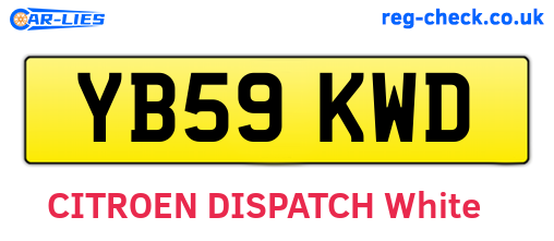 YB59KWD are the vehicle registration plates.