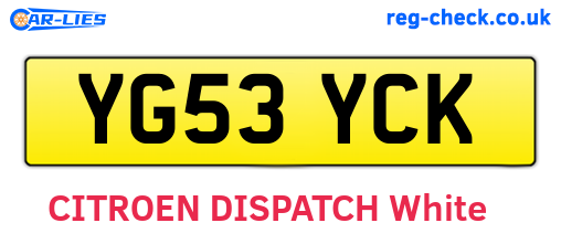 YG53YCK are the vehicle registration plates.