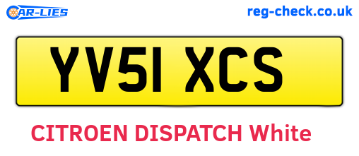 YV51XCS are the vehicle registration plates.