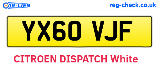 YX60VJF are the vehicle registration plates.