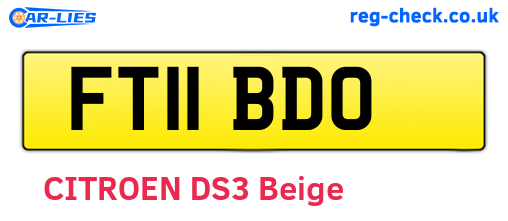 FT11BDO are the vehicle registration plates.