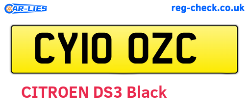 CY10OZC are the vehicle registration plates.