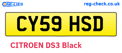 CY59HSD are the vehicle registration plates.