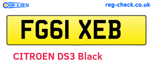 FG61XEB are the vehicle registration plates.