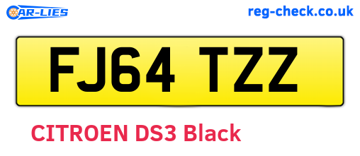 FJ64TZZ are the vehicle registration plates.