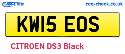KW15EOS are the vehicle registration plates.