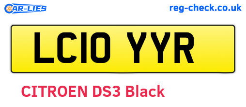 LC10YYR are the vehicle registration plates.