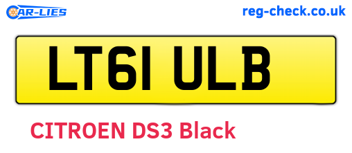 LT61ULB are the vehicle registration plates.