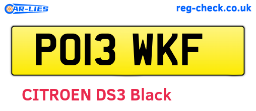 PO13WKF are the vehicle registration plates.
