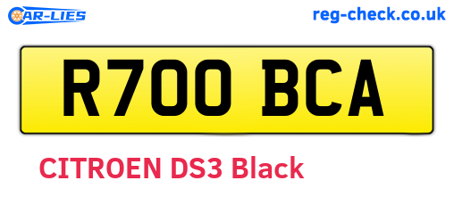 R700BCA are the vehicle registration plates.