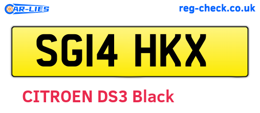 SG14HKX are the vehicle registration plates.