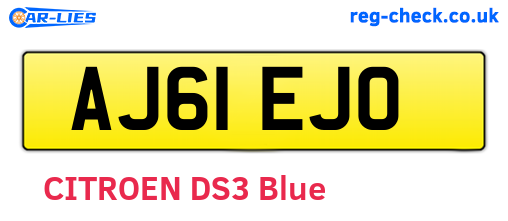 AJ61EJO are the vehicle registration plates.