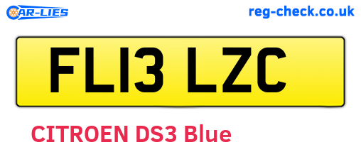FL13LZC are the vehicle registration plates.