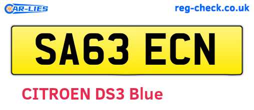 SA63ECN are the vehicle registration plates.